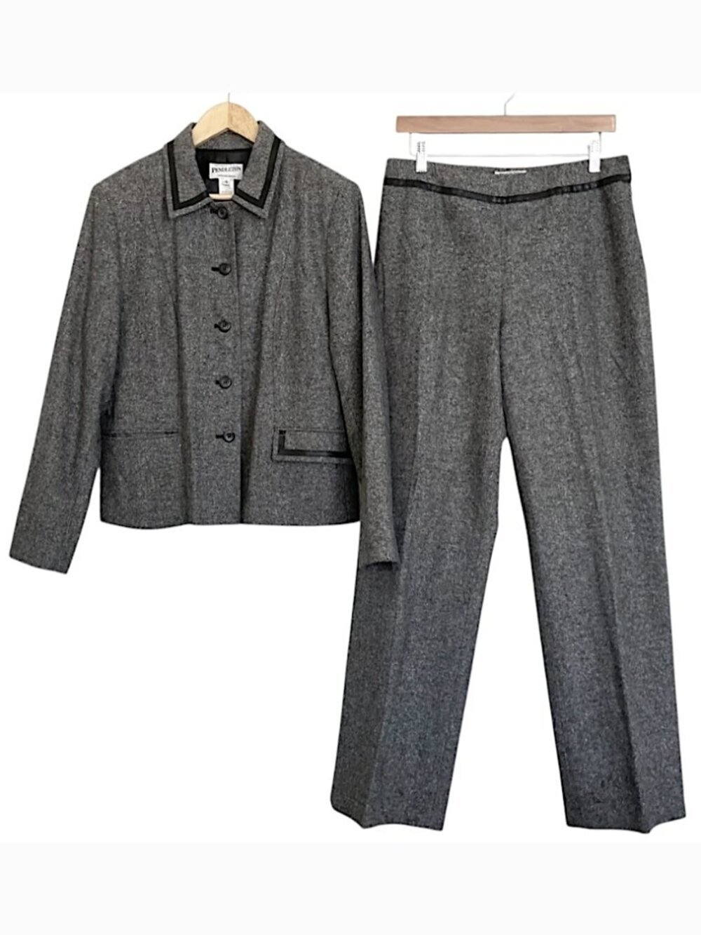 Vintage PENDLETON Pantsuit Wool Silk Tweed